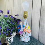 Vintage Porcelain Man & Woman Light Working electric Lamp Made in Occupied Japan