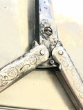 Antique Victorian Ornate Etched Folding Pocket Scissors Bontigen & Sabin Germany