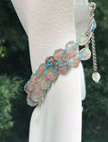 Murano Venetian Wedding Cake Floral Art Glass Italian Bead Necklace Choker