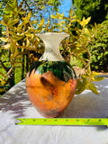 Vintage Handmade Ceramic Glazed Pottery Multi Color Crackle Art Decorative Vase