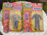 New bendable 1991 Tyco Crash Test Dummies Spare Tire and Spin Figures set of 2
