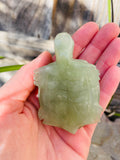 Vintage Artisan Stone Carved Green Jade Jadeite Turtle Tortoise Figurine 111.5g