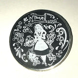 Alice "Drink Me" Alice in Wonderland B(W Chalkboard Sketch Disney Pin
