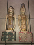 Vintage Bali Balinese Wood Carved Bride & Groom Wedding Art Sculpture Figures