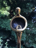 Rare Sisters of Mercy Unending Cirlce Brass Figure With Flower Art Sculpture