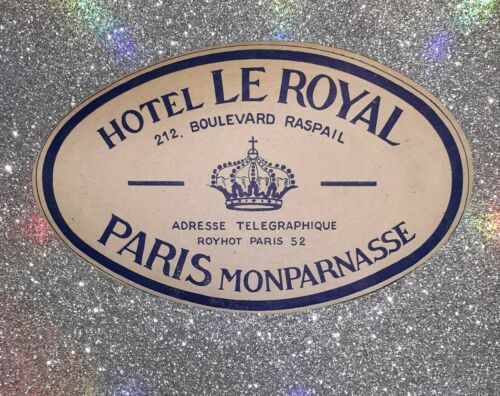 Hotel Le Royal Paris France Vintage Luggage Label