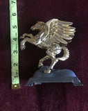 Signed Carver E. Tripp # 554 Gold Leaf + Pewter Pegasus Winged Horse Statue