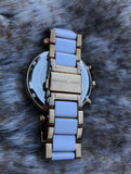 Michael Kors Rose Gold + White Tone Chronographic 10atm MK-5774 Wrist Watch