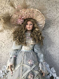 Signed Thelma Resch Porcelain Doll 36" Victorian Gown & Hat Limited Edition #83