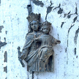 Antique Metal Ornate Religious Catholic Madonna & Christ Child Spiritual Art