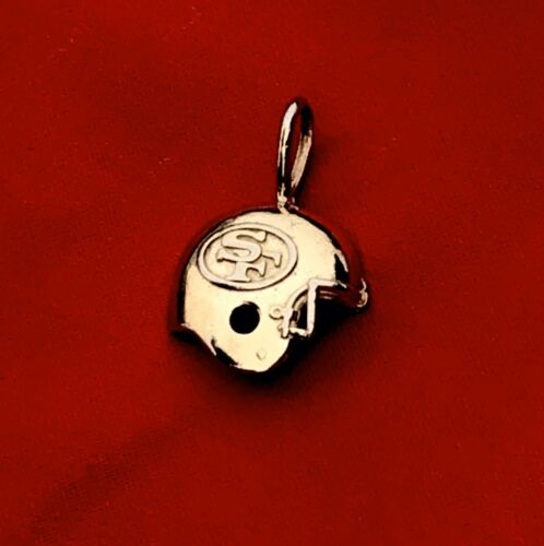 San Francisco SF 49ers NFL 89 Gold Over Sterling Silver 925 Pendant Charm