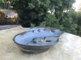 Vintage Frankoma Pottery F203 Teardrop Ashtray Blue Woodland Moss Ash Tray