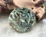 Antique Jade Jadeite Carved Mermaid Pendant