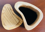Vintage Amoeba Shape Hand Made Light Tone Wooden Keepsake Trinket Decorative Box
