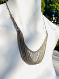 Sterling Silver Signed 925 Clasp Drape Bibb Fashion Statement Necklace