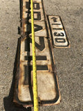 Antique Brazil 1130 Embossed Metal White & Black Road Street Sign Rare