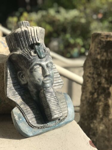 Antique Stone Carved Heavy Egyptian Pharaon King Of Egypt Wall Hanging Art Decor
