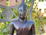 Vintage Wood Carved Thai Sitting Buddha Meditation Art Figurine Made in Thailand