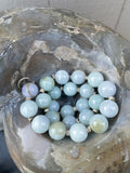 Natural 18mm Green Lavender Jade Multicolor Jadeite Round Gemstone Bead Necklace