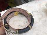 Vintage Artisan Handmade Tribal Brass Copper Silver Metal Snakeskin Bracelet