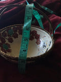 Rare Ceramic + Metal Signed Chinese Hand Painted Floral Bowl Basket
