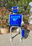 Vintage Hand Welded Blue Metal Robot Prototype
