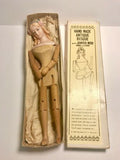 Handmade Antique Bisque With Jointed Wood Arms And Legs Doll Made In Japan