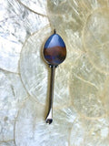 Vintage Multi Color Agate Stone Sterling Silver Spoon Pendant Rare
