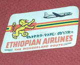 Ethiopion Airlines The Wonderland Route Vintage Luggage label Tag