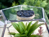 Antique Carved Black Stone Spiritual Deity Ganesh Elephant Amulet Silver Pendant