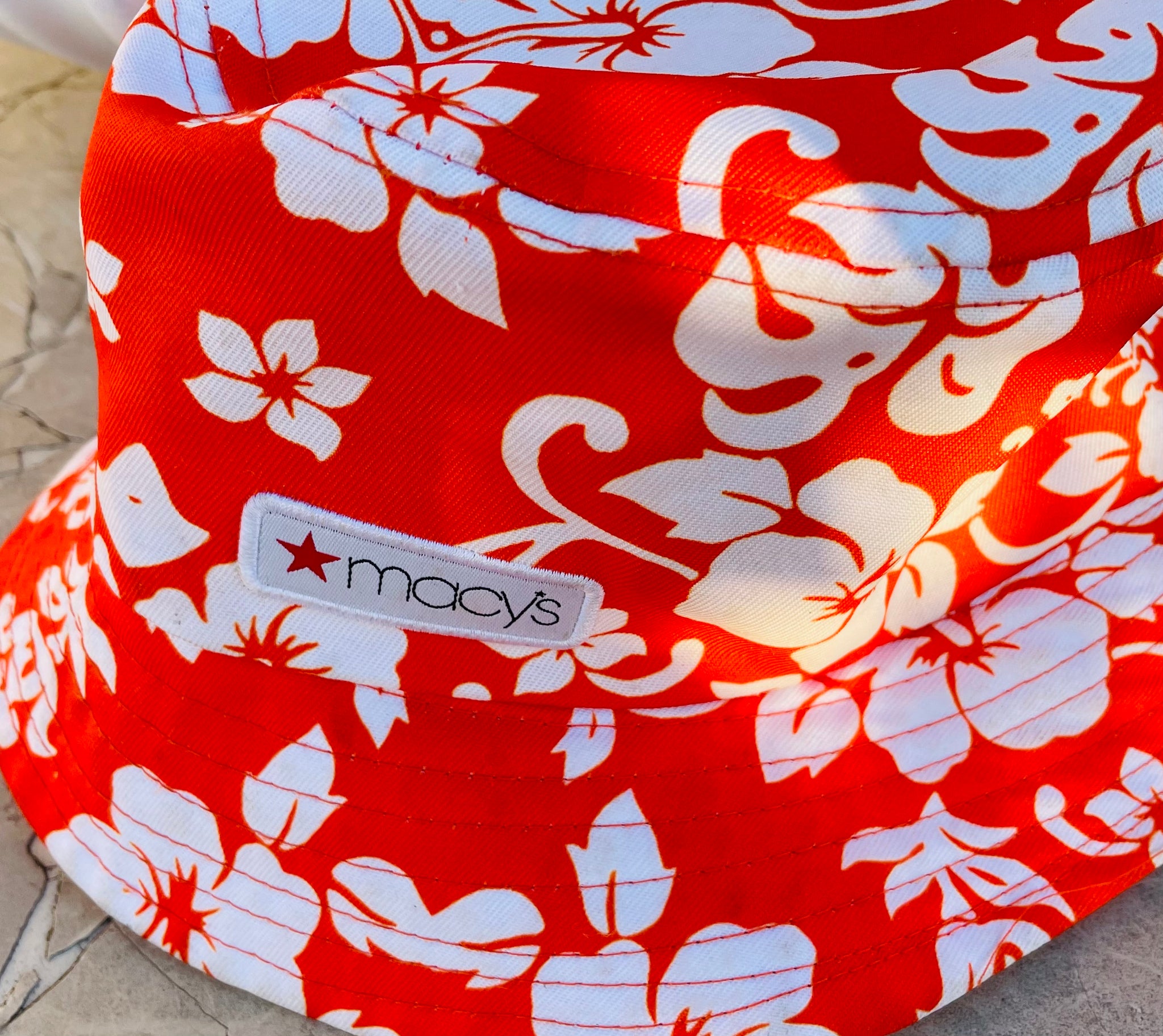 NEW SF Giants orange & white Hawaiian hibiscus flower bucket hat