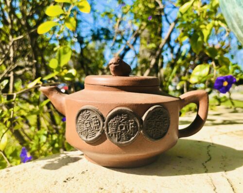 Vintage Chinese Yixing Zisha Style Clay Signed Teapot Tea Pot Antique