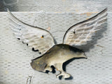 Vintage Large Brass Metal Copper Tone Eagle Bird Spread Wings Hanging Wall Art