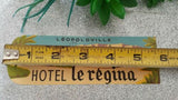 Vintage Hotel Le Regina Luggage Sticker Label Loepoldville