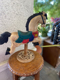 Vintage Hand Painted Wood Carved Carrousel Horse Decorative Art