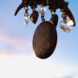 Vintage Gold Tone Beaded Ornate Flower Heart Locket Hanging Mourning Brooch Pin