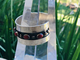 Antique Sterling Silver 925 Red Coral Cuff Bracelet