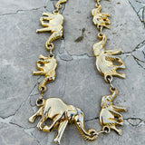 Vintage Designer DC Metal Gold Tone Elephant Link Ladies Fashion Accessory Belt