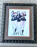 Todd White "Cosmopolitan 2004" Cocktail Party Print Lithograph Canvas Framed Art