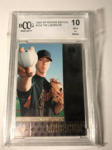 2007 SP Rookie Edition #124 Tim Lincecum Giants Baseball Card In Case