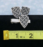 Vintage Hickok Stainless Steel Silver X's Cufflinks And Tie Clip