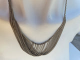 Sterling Silver Signed 925 Clasp Drape Bibb Fashion Statement Necklace