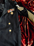 U.S Navy USN Naval Military Gold Stripes Patriot Pins Service Dress Coat Jacket