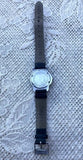 Vintage Authentic Swiss Army Genuine Leather Black Strap Gilden Watch