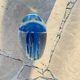 Preserved Blue Jellyfish in Clear Glass Art Decorative Paperweight