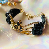 Black Gold Tone Spider Witch Fashion Costume Bracelet