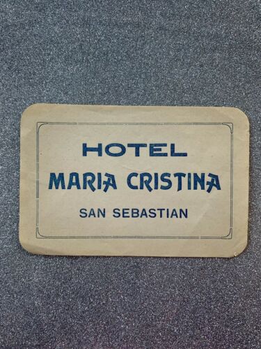 Hotel Maria Cristina San Sebastian Luggage Label