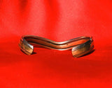 Antique Copper Brass + Silver Tone Layers Tricolor Cuff Bracelet