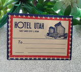 Vintage Luggage Sticker Label Hotel Utah Salt Lake City