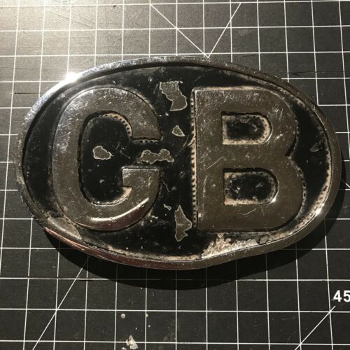 Rare Stainless Steel Chrome GB Touring Car Badge/Plate